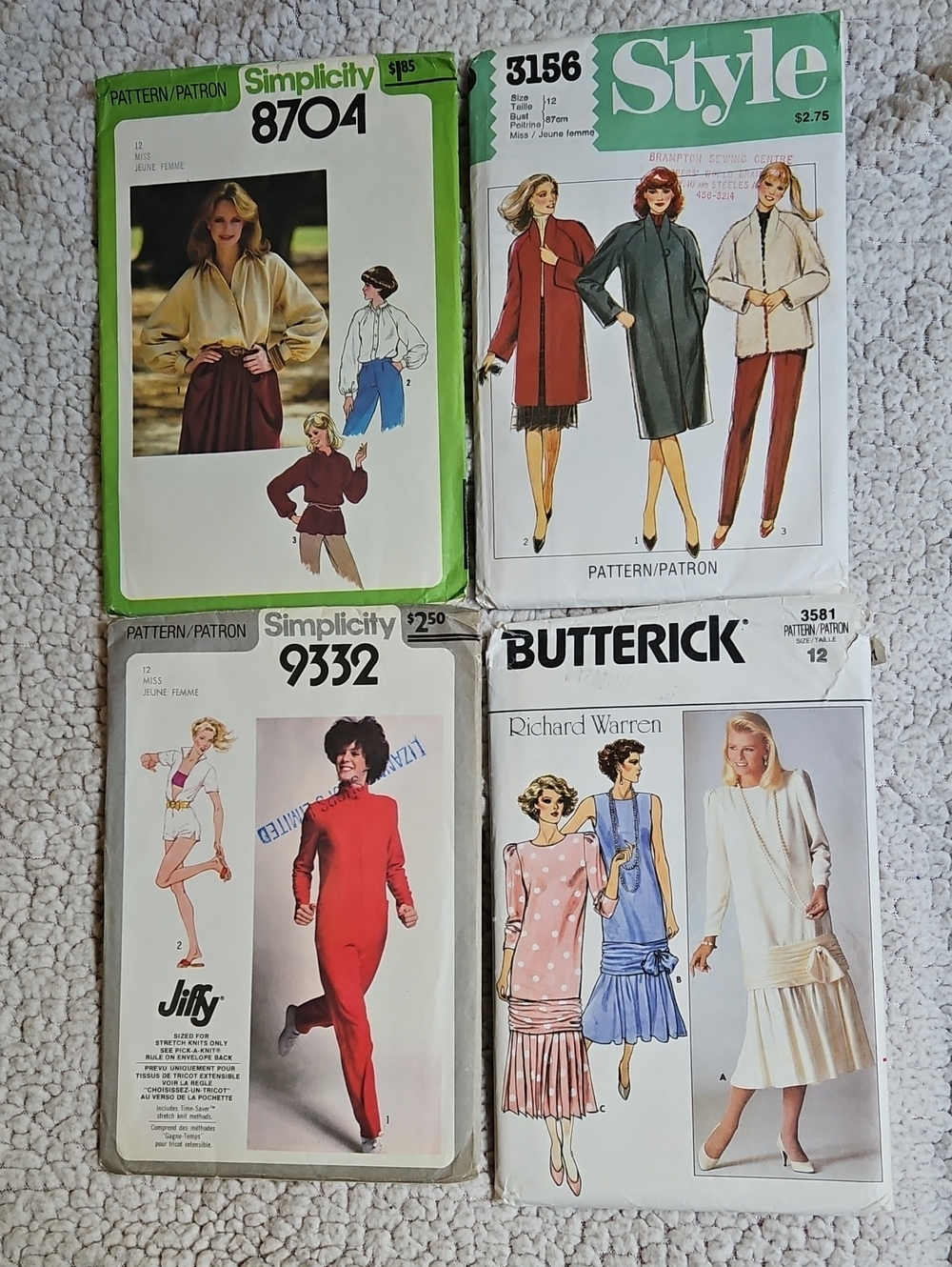 Simplicity, Style And Butterick Sewing Patterns - Size 12 - Used